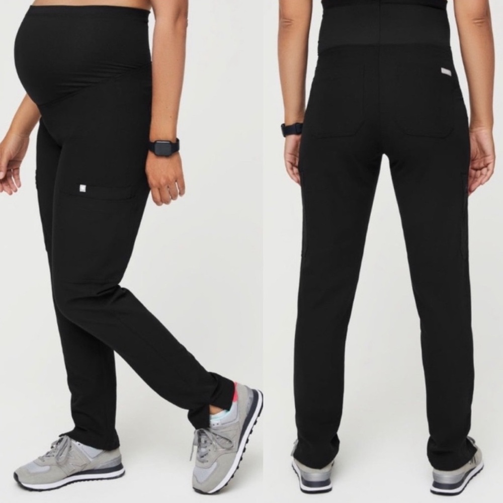 Figs Tall Yola Maternity Skinny Scrubs Pants in Black